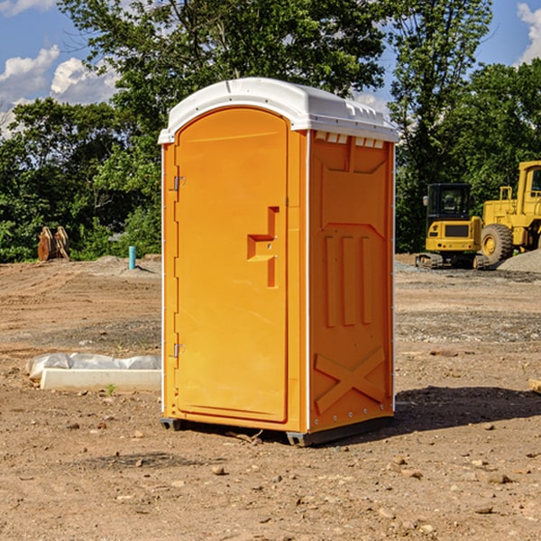 how often are the portable restrooms cleaned and serviced during a rental period in Gladstone ND